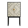 Armario Charmes de estilo art deco fabricado en madera dm en color negro combinado con hueso en color blanco y hierro en color oro. Producto desmontable.