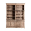 Librería Mandern de estilo colonial fabricado en madera de mango en color marrón con acabado envejecido combinado con hierro en color cobre y madera dm. Producto desmontable.