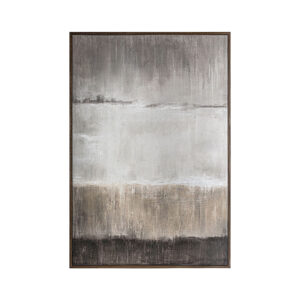 Lienzo cleon de estilo contemporáneo fabricado en lienzo en color tonos en marrón con acabado artesanal combinado con madera de pino.