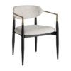 Silla crossac de estilo art deco fabricado en poliéster en color negro combinado con hierro en color blanco en color oro. Producto desmontable.