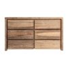 Cómoda lux de estilo colonial fabricado en madera de teka reciclada en color marrón.