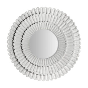 Espejo Jeyere de estilo provenzal fabricado en madera de mango en color blanco combinado con espejo.