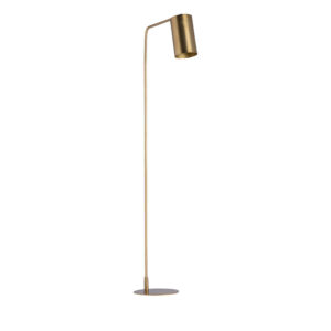 Lámpara de pie de estilo art deco fabricado en hierro en color oro combinado con latón.