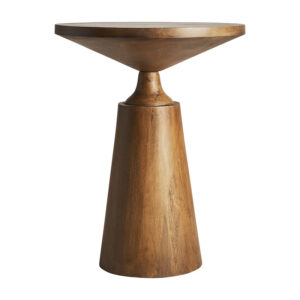 Mesa auxiliar Beaune de estilo contemporáneo fabricado en madera de mango en color marrón.