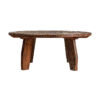Mesa comedor Hassi de estilo étnico fabricado en madera de mango en color marrón con acabado envejecido. Producto desmontable.
