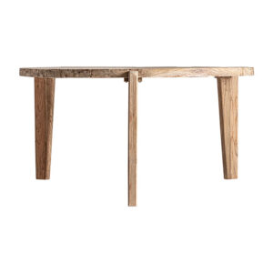 Mesa comedor lux de estilo colonial fabricado en madera de teka reciclada en color marrón. Producto desmontable.