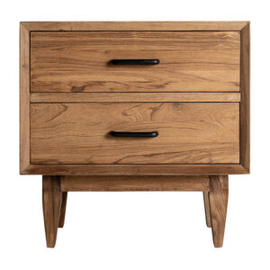 Mesita de noche cotard en color marrón natural de estilo nórdico. Fabricado en madera recuperada.