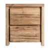 Mesita de noche lux de estilo colonial fabricado en madera de teka reciclada en color marrón.