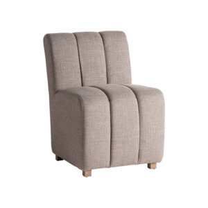 Módulo sofá central stulles de estilo vintage fabricado en madera abedul en color marrón combinado con poliéster en color topo y espuma.