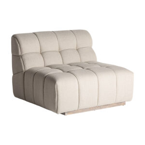Módulo sofá central winzer de estilo contemporáneo fabricado en madera de pino en color marrón claro combinado con poliéster en color blanco roto. Compatible con: 33220 33221 33224.