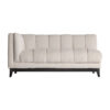 Módulo sofá esquinero Luttach de estilo art deco fabricado en madera de caucho en color negro combinado con madera de pino en color negro y poliéster en color blanco roto. Producto desmontable. Compatible con: 32447.