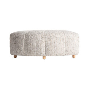 Módulo sofá reposapiés boubiers de estilo contemporáneo fabricado en madera de pino en color marrón claro con acabado natural combinado con poliéster en color blanco roto con acabado jaspeado y espuma. Compatible con: 34679.