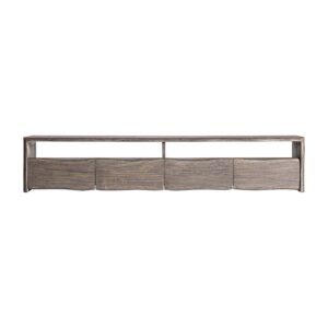 Mueble tv lison de estilo rústico fabricado en madera de acacia en color marrón.