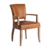 Silla Tolla de estilo vintage fabricado en piel en color marrón combinado con madera abedul.