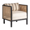 Sillón nuk de estilo provenzal fabricado en madera de mango en color beige combinado con poliéster y espuma. Producto desenfundable.