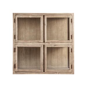 Vitrina modular Masein de estilo colonial fabricado en madera de olmo en color marrón claro.