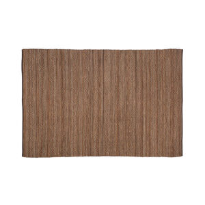 Alfombra tudia de estilo clásico fabricado en yute en color tonos en marrón combinado con algodón.
