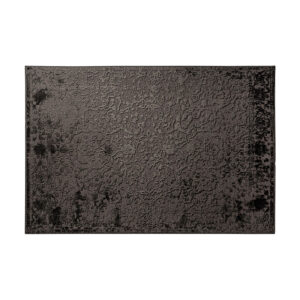 Alfombra Wera de estilo clásico fabricado en viscosa en color negro.