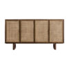 Aparador gondorf de estilo nórdico fabricado en madera de mango en color marrón combinado con cáñamo. Producto desmontable.