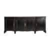 Aparador Jussac de estilo clásico fabricado en madera de mango en color negro combinado con madera dm en color marrón.