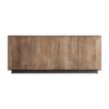 Aparador Krefeld de estilo art deco fabricado en madera de mango en color marrón combinado con hierro en color negro.