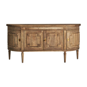 Aparador lieurey de estilo colonial fabricado en madera de mango en color marrón combinado con hierro.