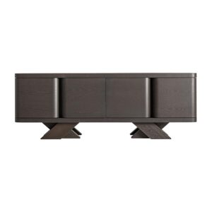 Aparador Rize de estilo art deco fabricado en madera roble en color negro. Producto desmontable.