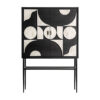 Armario athy de estilo contemporáneo fabricado en madera dm en color negro combinado con hueso en color blanco y hierro. Producto desmontable.