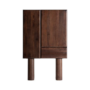 Armario craigh de estilo contemporáneo fabricado en madera de mango en color marrón combinado con acero. Producto desmontable.