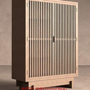 Armario Gàbia de estilo contemporáneo fabricado en madera de mango en color marrón con acabado arenado.