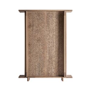 Armario jacquard de estilo contemporáneo. Fabricado en madera de mango en color marrón claro.