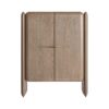 Armario Ussel de estilo art deco fabricado en chapa de roble en color marrón combinado con madera dm y acero inoxidable en color oro. Producto desmontable.
