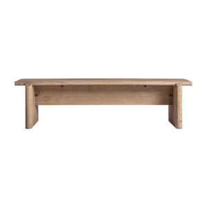Banco Jacquard de estilo contemporáneo fabricado en madera de mango en color marrón claro.