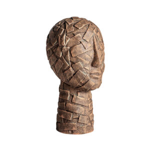 Busto jam de estilo contemporáneo fabricado en papel maché en color marrón.