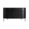 Cómoda bilzen de estilo contemporáneo fabricado en madera dm en color negro combinado con cerámica en color negro con acabado estampado y hierro en color negro.