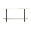 Consola lans de estilo art deco fabricado en hierro en color negro oro combinado con cristal. Producto desmontable.