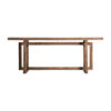 Consola Norvik de estilo contemporáneo fabricado en madera de olmo en color marrón. Producto desmontable.