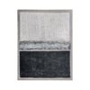 Cuadro Bercher de estilo contemporáneo fabricado en lienzo en color gris combinado con madera de pino en color marrón claro en color tonos de azul.