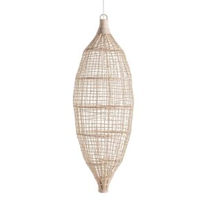Escultura Cleis de estilo boho fabricado en ratán en color marrón.