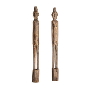 Escultura j 2 Kemet de estilo étnico fabricado en madera de teka en color marrón con acabado envejecido.