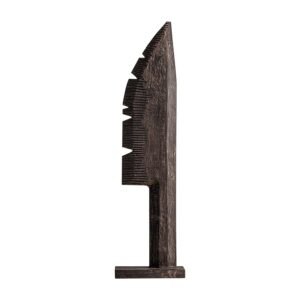 Escultura Waat de estilo étnico fabricado en madera suar en color marrón.