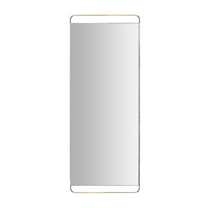 Espejo amelfot de estilo art deco fabricado en acero en color oro combinado con espejo.