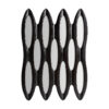 Espejo Riley de estilo contemporáneo fabricado en madera dm en color negro combinado con espejo.
