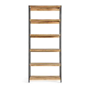 Estanteria buia de estilo industrial fabricado en madera de mango en color marrón combinado con hierro en color negro.