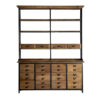 Estanteria minot de estilo industrial fabricado en madera de olmo en color marrón con acabado envejecido. Producto desmontable.