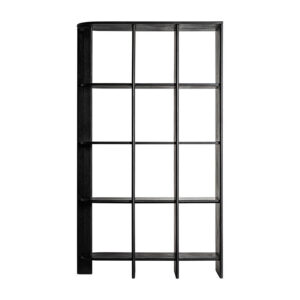Estanteria nara de estilo contemporáneo fabricado en madera de mango en color negra combinado con mármol. Producto desmontable.