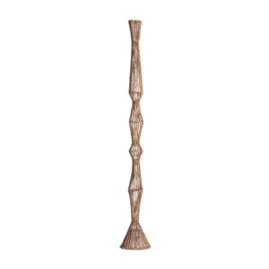 Figura decorativa de estilo contemporáneo fabricado en banano en color marrón combinado con hierro y cemento.