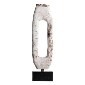 Figura decorativa de estilo nórdico fabricado en onix en color crema.