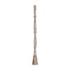 Figura decorativa de estilo contemporáneo fabricado en banano en color marrón combinado con hierro y cemento.