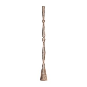 Figura decorativa de estilo contemporáneo fabricado en banano en color marrón combinado con hierro y cemento.